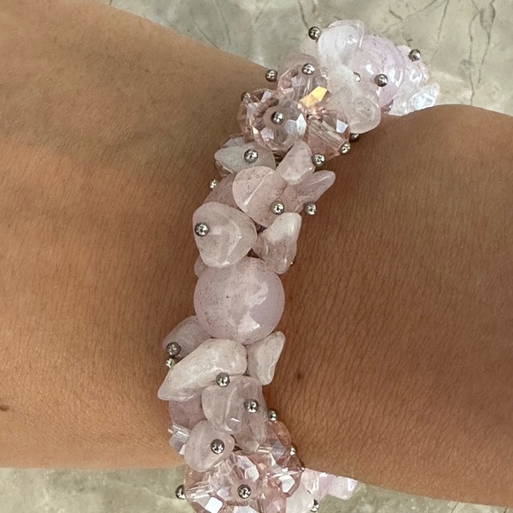 Natural Gem Stone stretch Crystal Bracelet Boho Bangles Bracelet Women’s Jewelry - Picture 3 of 3